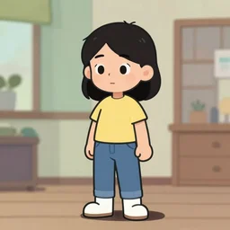 photo of a female cartoon character finding herself int eh real world