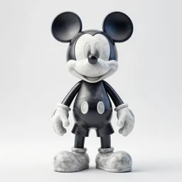 stylized shiny latex rubber leather statue full body cosmic eldritch horror made of marble of disney character mickey mouse, perfect symmetrical body, perfect symmetrical face, hyper realistic, hyper detailed, by johannen voss, by michelangelo, octane render, blender, 8 k, displayed in pure white studio room