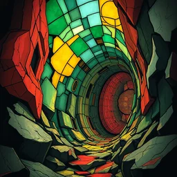 the wormhole. highly detailed stained glass, soviet realism, engraving, artstation, concept art, smooth, sharp focus, vivid grunge, manga illustration, unreal engine 5, 8, abstract by kandinsky and kilian eng and hilma af klint and malevich and lissitzky