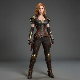 full body photograph of christina hendricks as a steampunk warrior, extremely detailed. dslr. 8 5 mm.