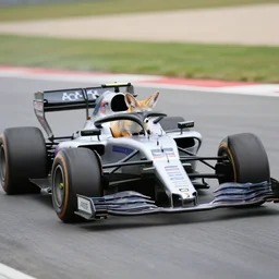 a fennec fox driving a formula 1 car