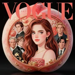 vogue magazine, elle magazine, inside a fruit peach, anime korean emma watson ilya kuvshinov, greg rutkowski, john singer sargent, anime, trending on artstation, intricate