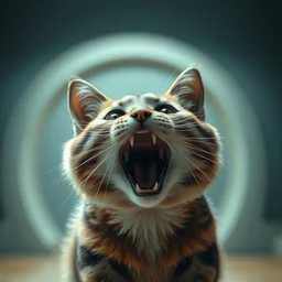 cat jumpscare, cinematic shot, high quality photography, detailed, octane render, ultra realistic