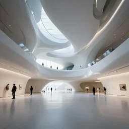 interior futuristic art gallery wide angle highly detailed by ricardo boffil and saturno butto and wlod, captivating 8 k hdr, octane render godrays