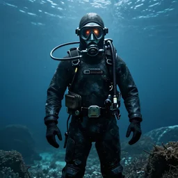 old diving costume illuminating menace horror the cold continent