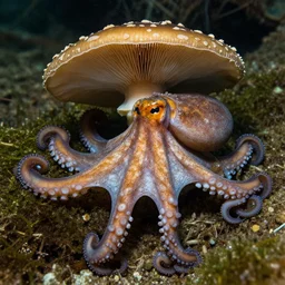 a beautiful nature photograph of a mushroom octopus