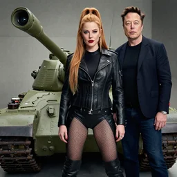 Elon Musk dressed as a Tank Girl by Paul Lehr and Arthur Adams