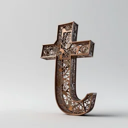 sculpture of 🅰 made out of metal