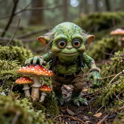 Gollum on mushrooms trail cam