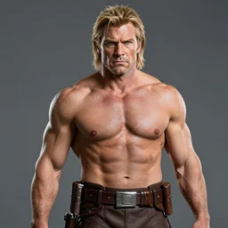 a professional photo of the star wars character, nute gunray, while he's shirtless and incredibly muscular.