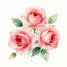 watercolor 3 roses