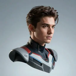 cinematic bust portrait, captin falcon from f - zero, head and chest only, thawan duchanee, masterpiece, cinematic composition, dramatic pose, beautiful lighting, sharp, details, hyper - detailed, hd, 4 k