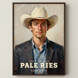 poster portrait of young tom waits as the cowboy man with no name in pale rider ( 1 9 8 5 ). oil painting elegant, highly detailed, centered, digital painting, artstation, concept art, smooth, sharp focus, illustration, artgerm, tomasz alen kopera, peter mohrbacher, donato giancola, joseph christian leyendecker drew struzan