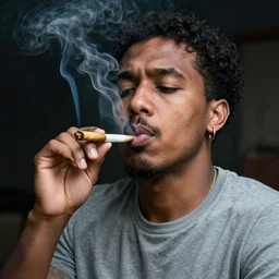 pickle smoking a joint panting
