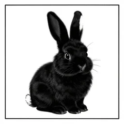 a still frame from comic strip, black fluffy hairy furry rabbit on a clean background 1 9 5 0, herluf bidstrup, new yorker illustration, monochrome contrast bw, lineart, manga, tadanori yokoo, simplified,