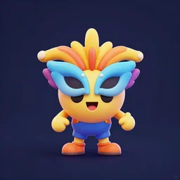 carnaval logo icon 3 d game character