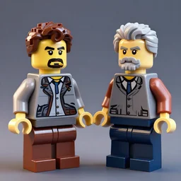 hyperdetailed stalin and lenin as lego characters, unreal engine, lumen, nanite