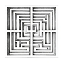 An intricate maze drawn by M.C. Escher