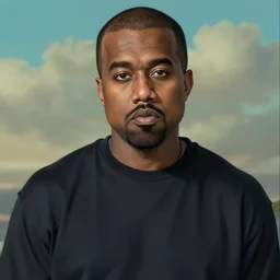 A portrait of Kanye West by Hayao Miyazaki