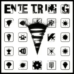 album cover art for entering tornado in minimalist icons akihiko yoshida