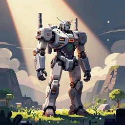 humanoid mech Pixelart