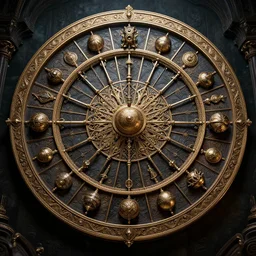 the wheel of fortune, maximalist, high detail, 8 k, ornate, dark fantasy, realistic, masterpiece, trending on art station, complex, wlop