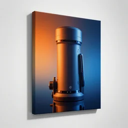 lidar 3 d scan triptych canvas hyperrealistic rendering on very beautiful white wall with beautiful contrast of light and shadow, orange to blue gradient luminescence, professional foto, front elevation, optical illusion, close - up, in focus, reflection, cinematic frame
