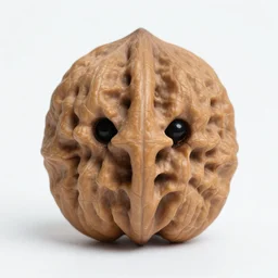 austere walnut with two austere eyes and mouth