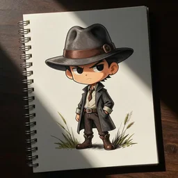 asset sheet, material study, ( chibi caricature ) detective by mark ryden