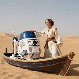 r 2 d 2 seducing princess leia with a hilarious joke on the desert pleasure barge