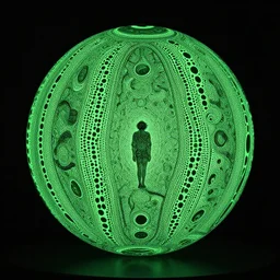 glowing green orb, by yaoy kusama, by yoshitaka amano, marker art, 2. 5 d, lonely, evil, insanely detailed and intricate, hypermaximalist, elegant, ornate, hyper realistic, super detailed