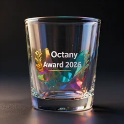 a glass with colorful caustics shining through, realistic, award winning, detailed, 8k, HD, hyper realistic, octane render, cycles render,