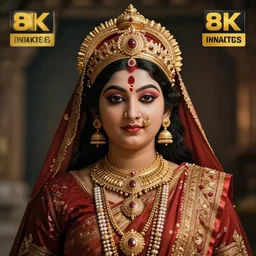 a portrait of a kumari goddess, highly detailed, cinematic lighting, hyperrealistic, 4 k, digital art
