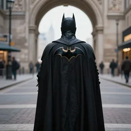 photo taken from behind, batman is on vacations