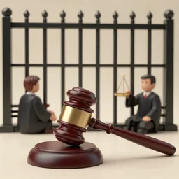 the judge judges the spine, the spine sits behind bars, the judge hits with a gavel, high detail, realistic