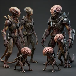 star wars creatures fights with aliens brainsuckers, biopunk, perfect faces, cinematic, fine details, studio lighting, subtle shadows, rendered in vue, art by ralph mcquarrie, photorealism, hyper realism, mental ray render, hyper detailed, canon eos r 3, f / 1. 4, iso 2 0 0, 1 / 1 6 0 s, medium shot, 8 k, raw, unedited, in - frame,