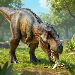 dinosaur eating