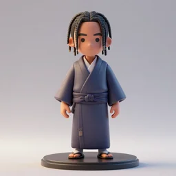 Travis Scott in a kimono, figurine, studio lighting, blender, octane render, 8k, trending on artstation, high quality, detalied,