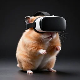 hamster model wearing a vr headset dramatic lighting studio lighting
