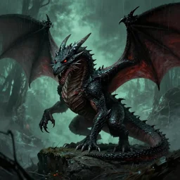 a scary dragon, greg rutkowski