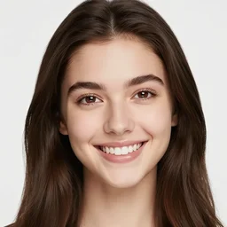 a beautiful girl from minnesota, brunette, joyfully smiling at the camera opening her brown eyes. thinner face, irish genes, dark chocolate hair colour, wearing university of minneapolis coat, perfect nose, morning hour, plane light, portrait, minneapolis as background. healthy, athletic, in her early 2 3