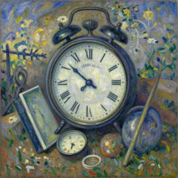impressionist art piece titled “ clock and junky ”