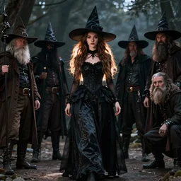 realistic photo of witch girl, full body, cinematic, artstation, cgsociety, greg rutkowski, james gurney, mignola, craig mullins, brom