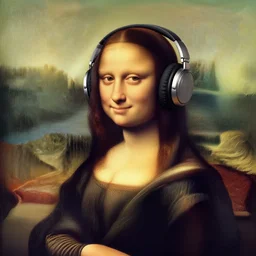 look she's wearing a set of nice overear headphones 🎧 a painting that looks like she's wearing overear headphones negative negative nope nope no no not no not no not but it's now mona lisa but she's wearing overear headphones 🎧 on her head wearing overear headphones over her ears