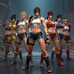 female realistic fighting game characters, Moebius, Greg Rutkowski, Zabrocki, Karlkka, Jayison Devadas, Phuoc Quan, trending on Artstation, 8K, ultra wide angle, pincushion lens effect