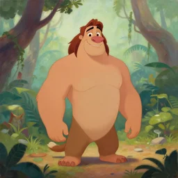 a portrait of a hero in a disney jungle movie, oil painting, pale colors, high detail, 8 k, wide angle, trending on artstation,