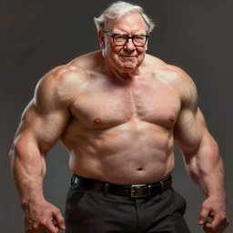 portrait of warren buffett posing ultra realistic illustration, a hulking herculean gigachad, bulging muscles, intricate, highly detailed, digital painting, artstation, radiant light, caustics, war hero, concept art, smooth, sharp focus, by gaston bussiere, bayard wu, giger, maxim verehin