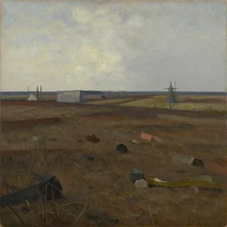 painting by anslem kiefer of a battlefield