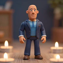 Claymation art of Dwayne The Rock Johnson, 100mm, candle lighting, detailed, bokeh, depth of field