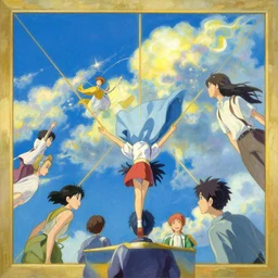 baroque acrylic painting, anime key visual concept, anime girl falling through the sky, rule of thirds golden ratio, fake detail, trending pixiv fanbox, style of makoto shinkai ghibli takashi takeuchi yoshiyuki sadamoto jamie wyeth james gilleard greg rutkowski chiho aoshima